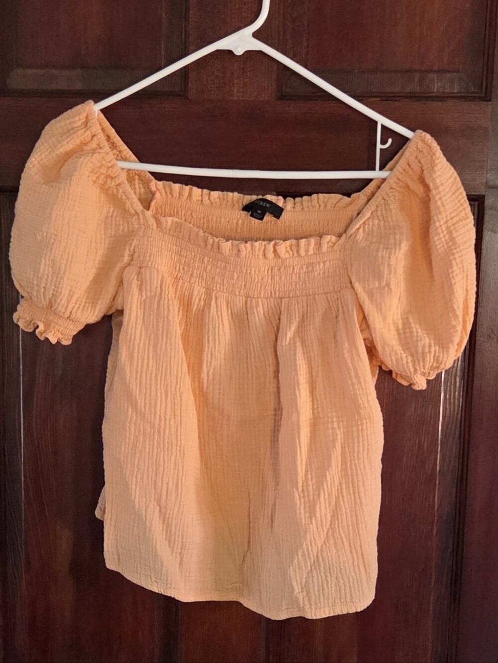 Jcrew Smocked Puff Sleeve Top